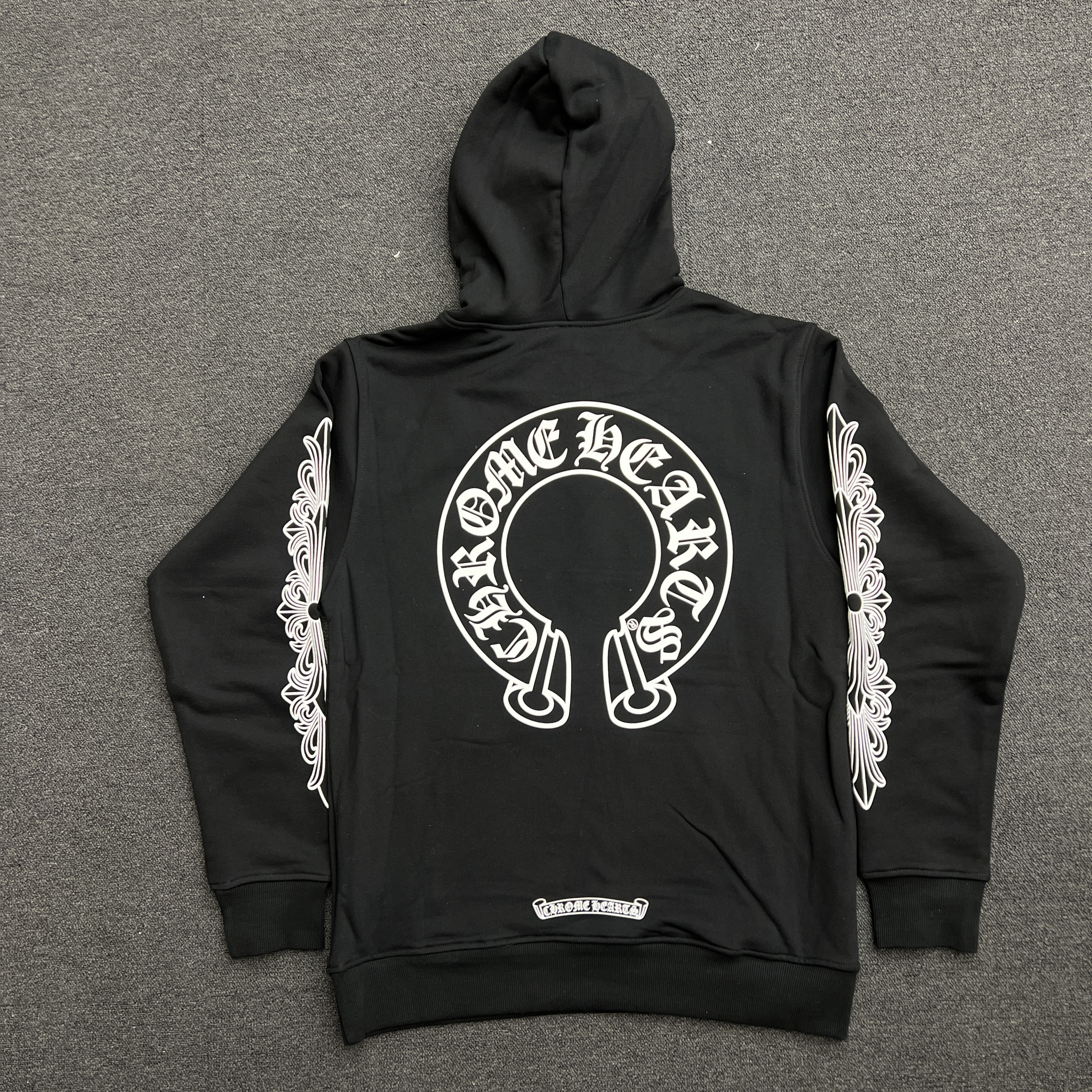 Chrome Hearts Horse Shoe Floral Hoodie Black (13) - www.kitistry.com