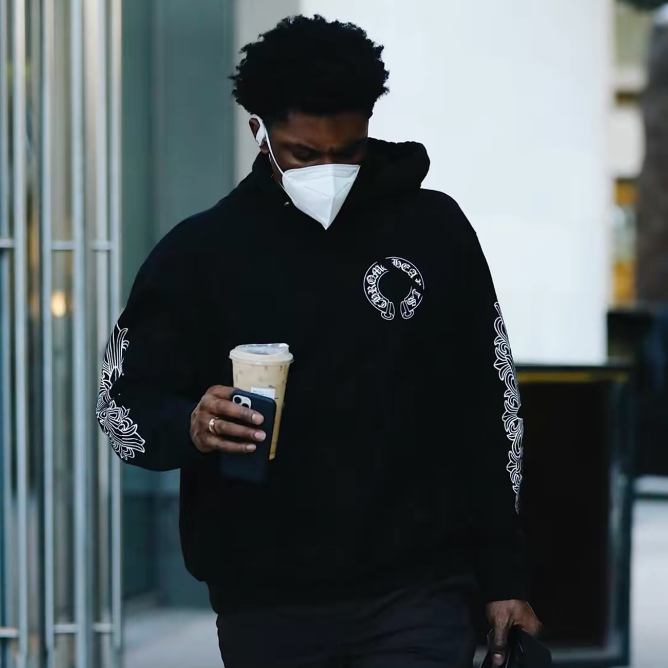 Chrome Hearts Horse Shoe Floral Hoodie Black (4) - www.kitistry.com