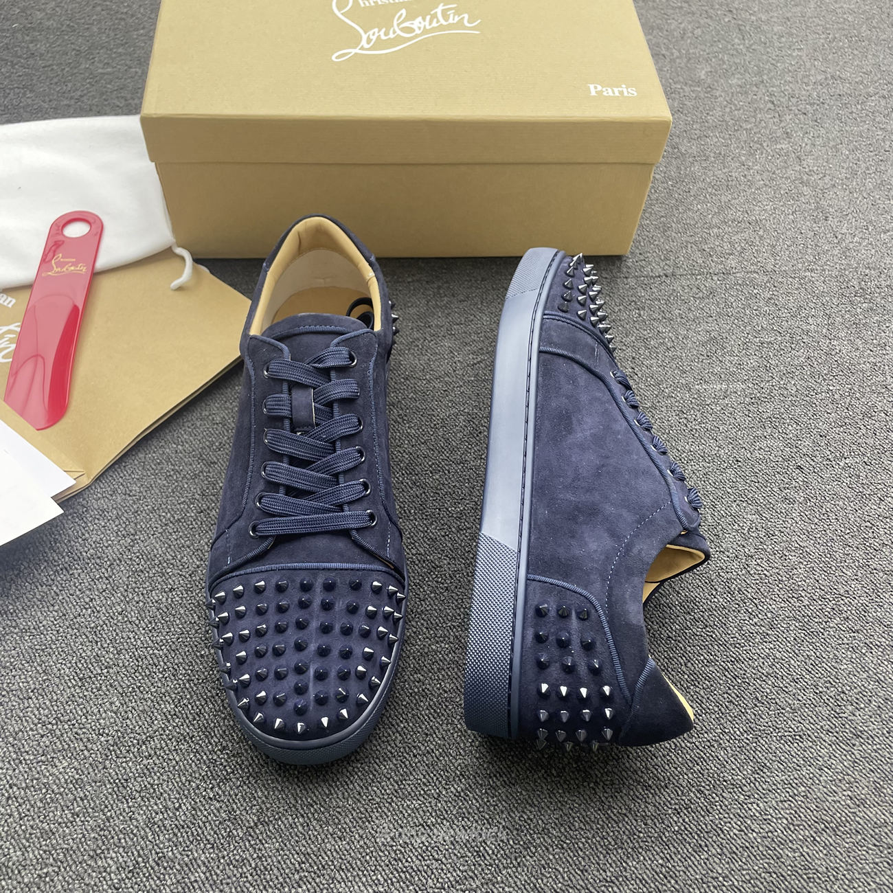 Christian Louboutin Rivet Shoe Blue Suede Calf (4) - www.kitistry.com Christian Louboutin Rivet Shoe Blue Suede Calf (4) - www.kitistry.com