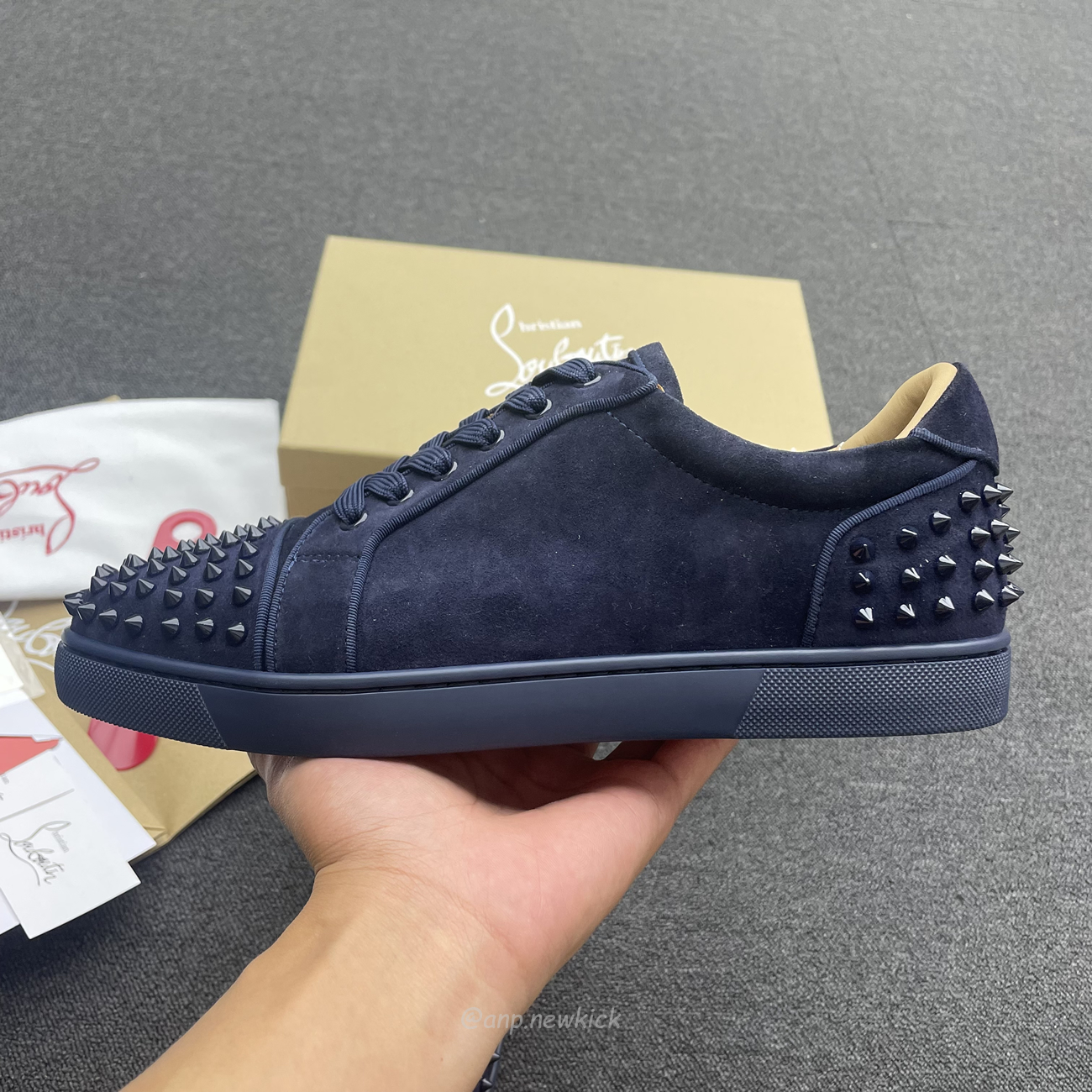 Christian Louboutin Rivet Shoe Blue Suede Calf (6) - www.kitistry.com Christian Louboutin Rivet Shoe Blue Suede Calf (6) - www.kitistry.com
