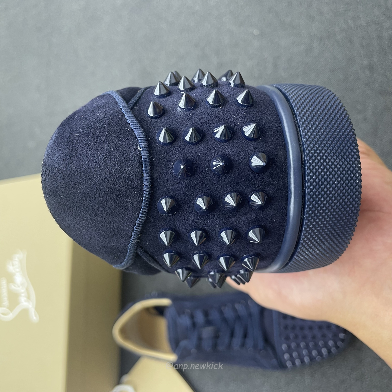 Christian Louboutin Rivet Shoe Blue Suede Calf (8) - www.kitistry.com Christian Louboutin Rivet Shoe Blue Suede Calf (8) - www.kitistry.com
