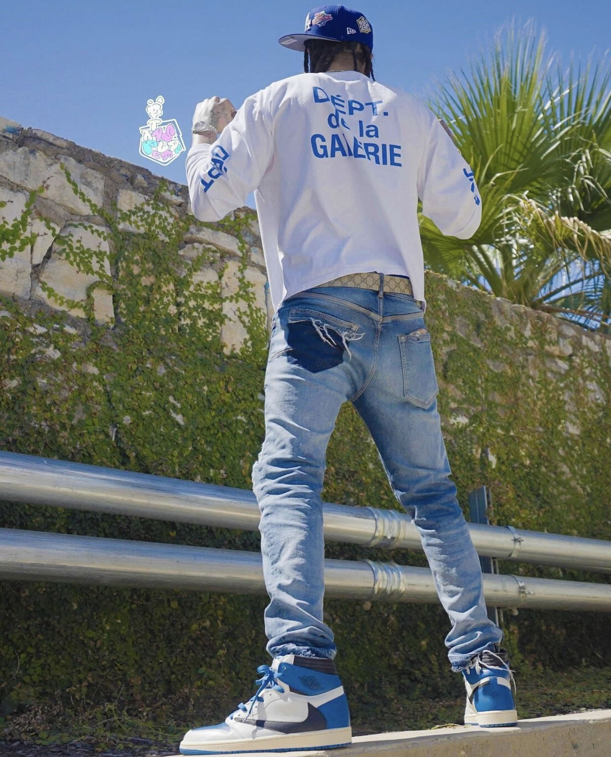 Gallery Dept. French Collector L S Tee White Blue Fw21 (5) - www.kitistry.com