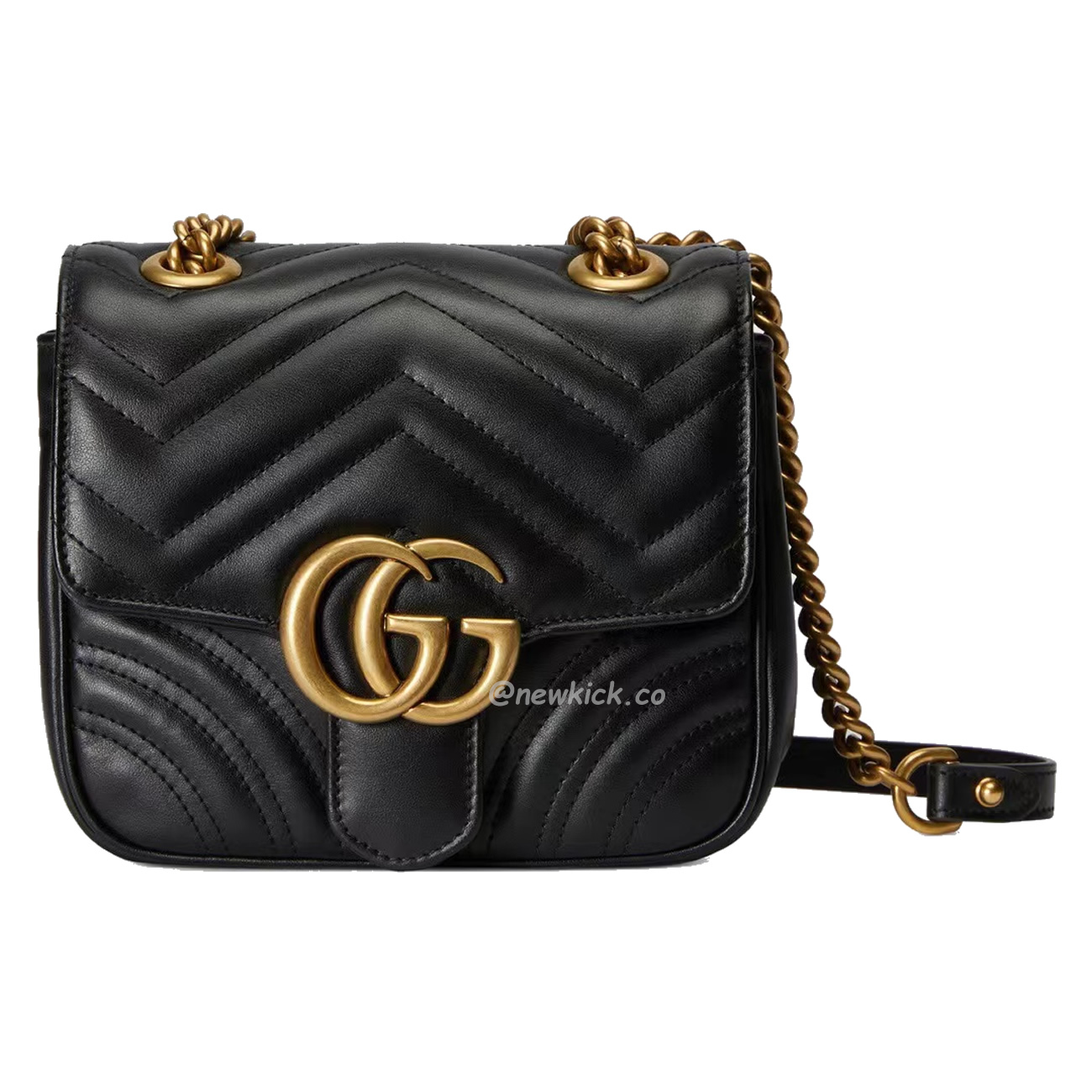 Gucci Gg Marmont Mini Shoulder Bag Matelasse Chevron Black (1) - www.kitistry.com