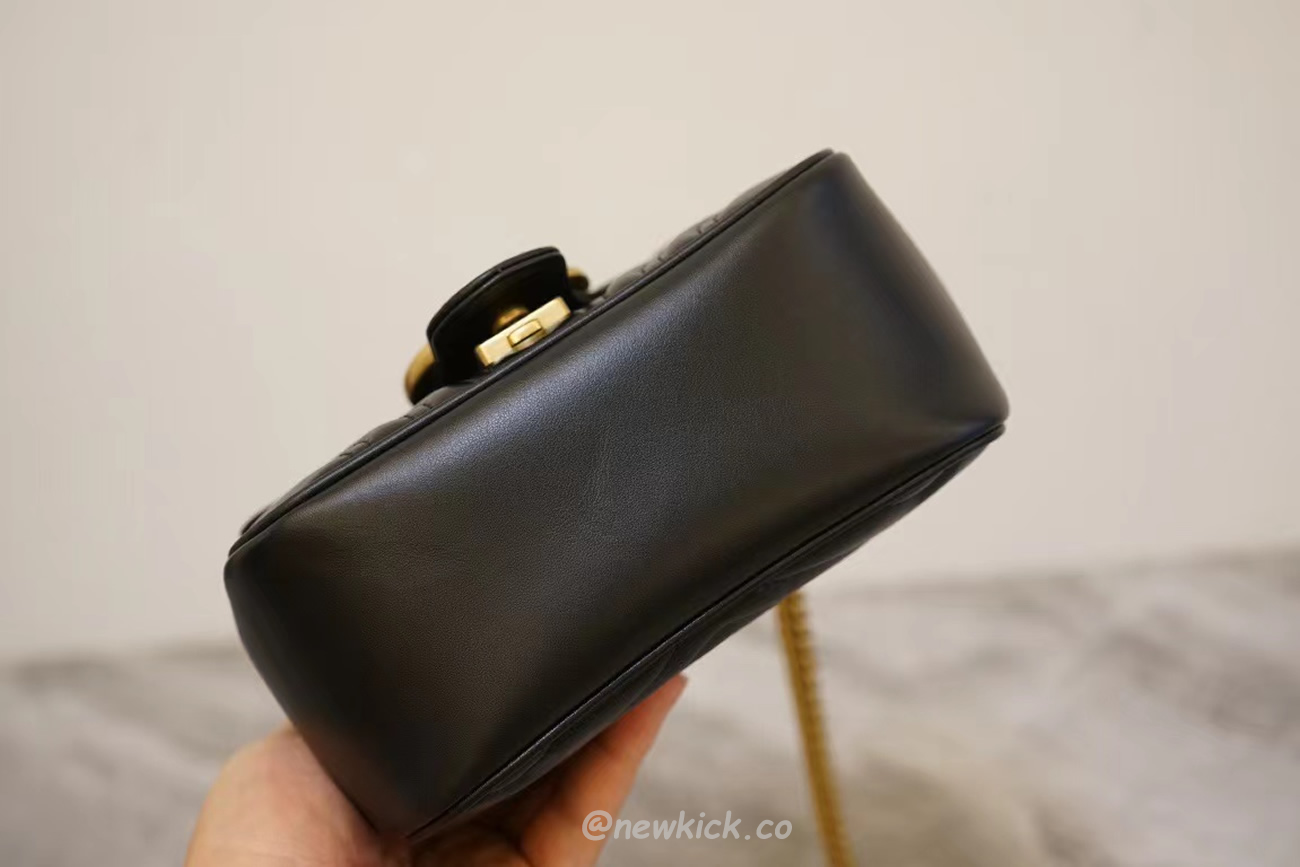 Gucci Gg Marmont Mini Shoulder Bag Matelasse Chevron Black (4) - www.kitistry.com