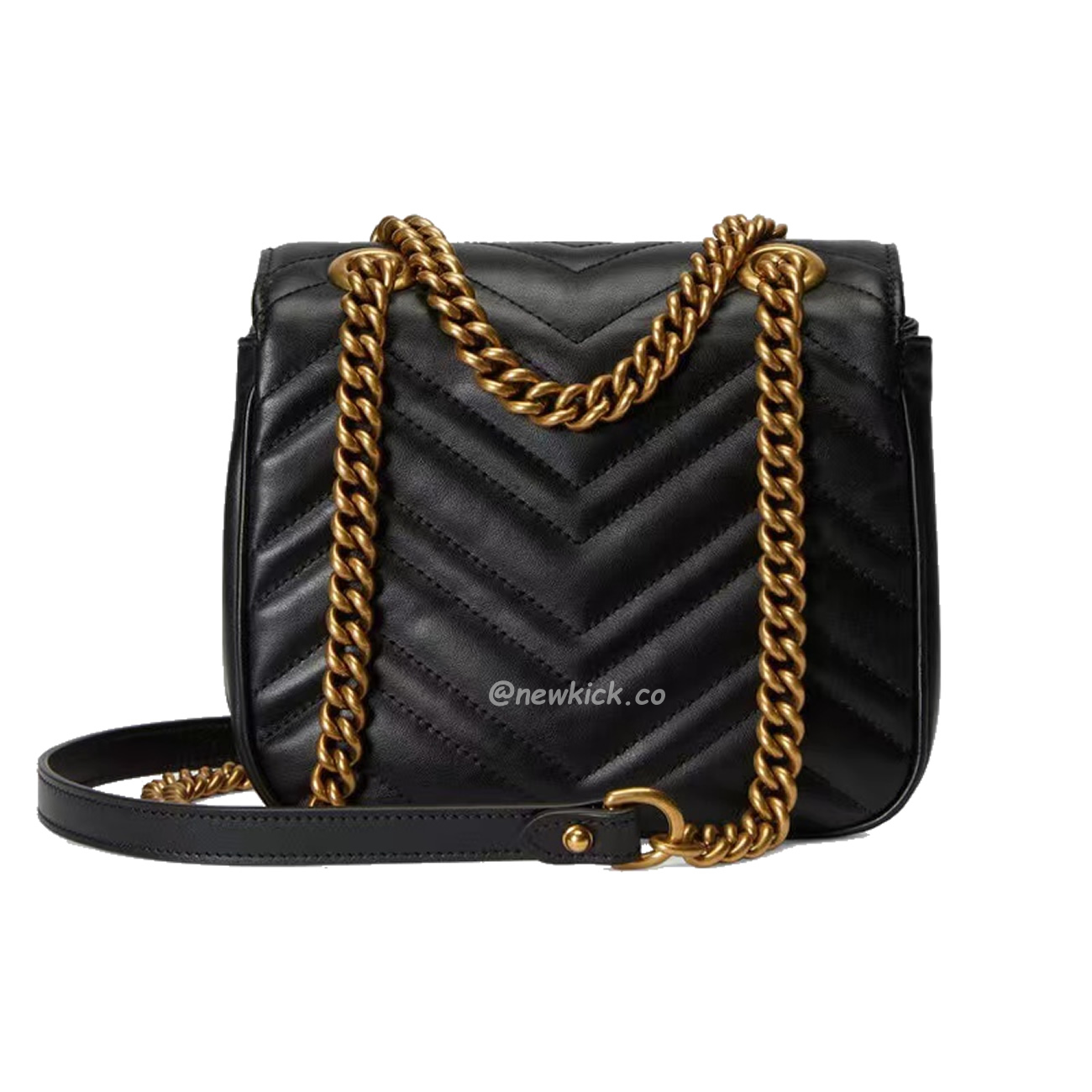 Gucci Gg Marmont Mini Shoulder Bag Matelasse Chevron Black (6) - www.kitistry.com