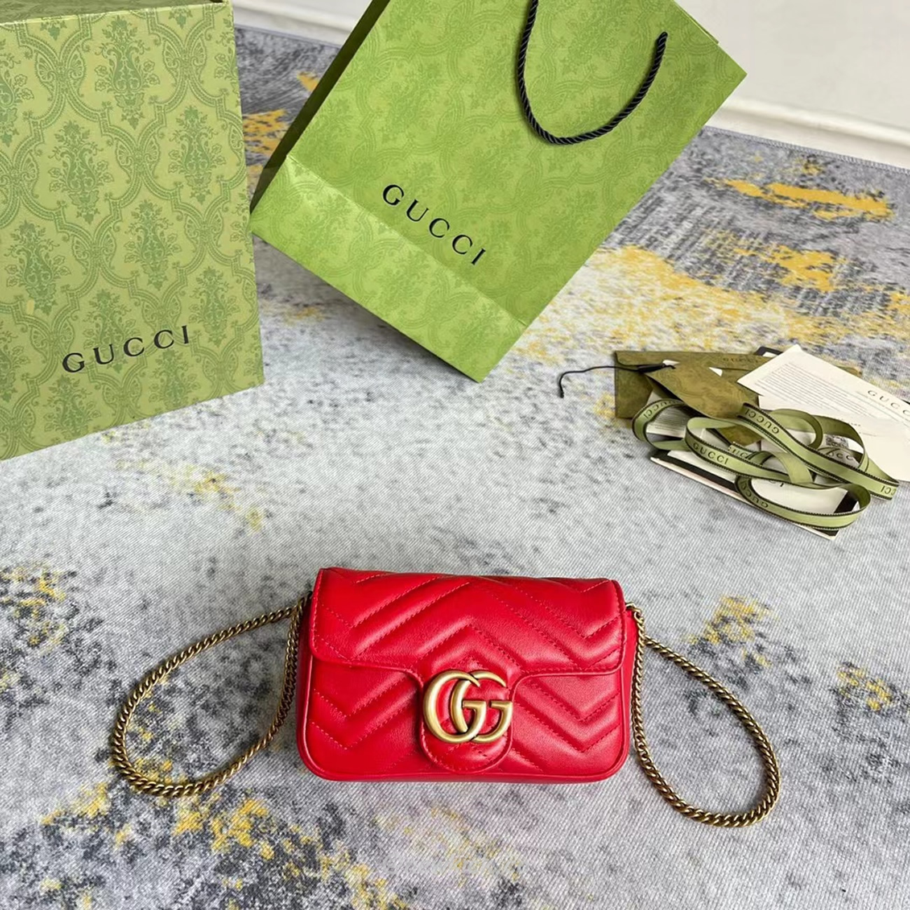 Gucci Gg Marmont Matelasse Super Mini Bag Red (10) - www.kitistry.com