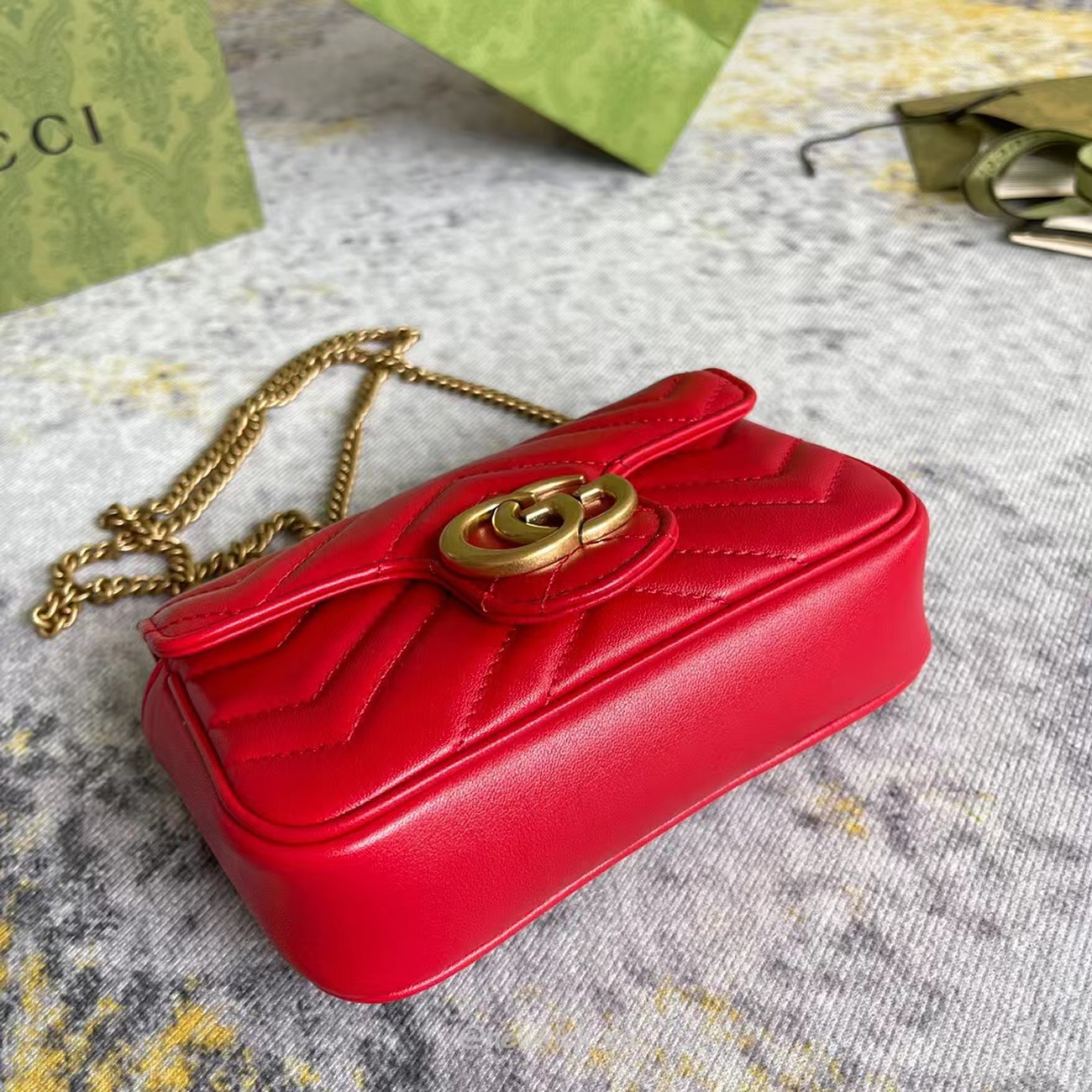 Gucci Gg Marmont Matelasse Super Mini Bag Red (12) - www.kitistry.com