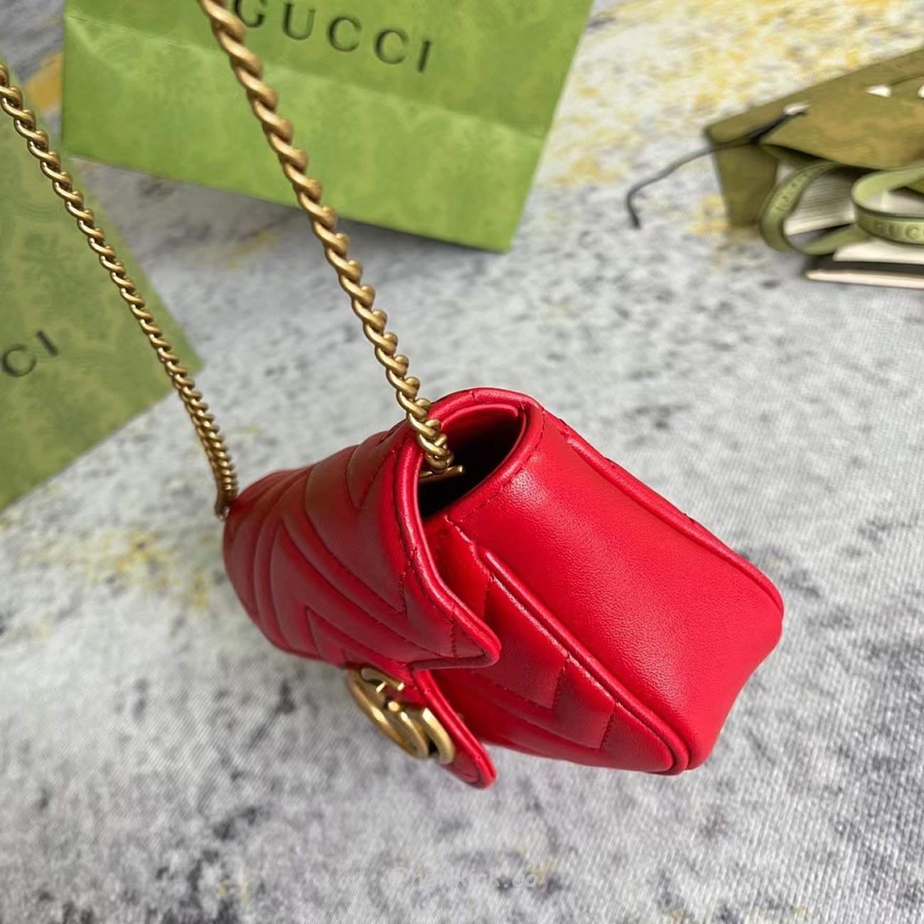 Gucci Gg Marmont Matelasse Super Mini Bag Red (5) - www.kitistry.com
