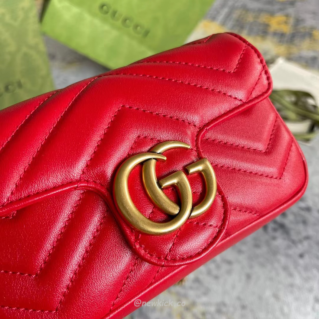 Gucci Gg Marmont Matelasse Super Mini Bag Red (7) - www.kitistry.com