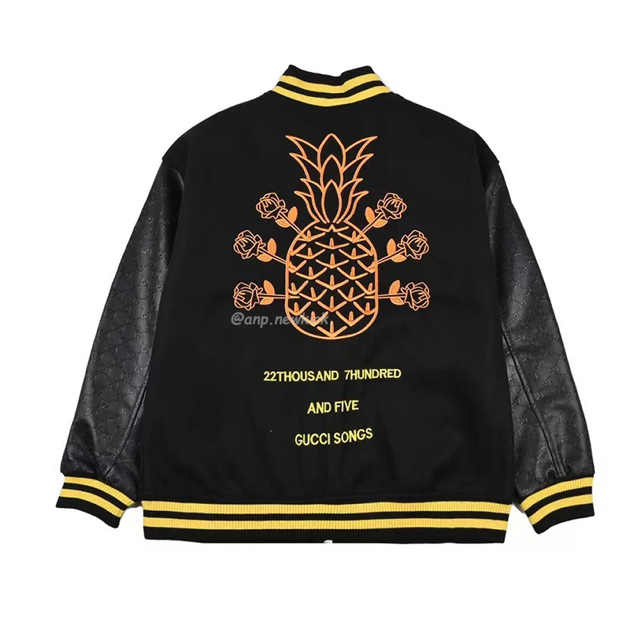 Gucci Wool Sweater Black Jacket Double G Pineapple Embroidered Patchwork Design (2) - www.kitistry.com Gucci Wool Sweater Black Jacket Double G Pineapple Embroidered Patchwork Design (2) - www.kitistry.com