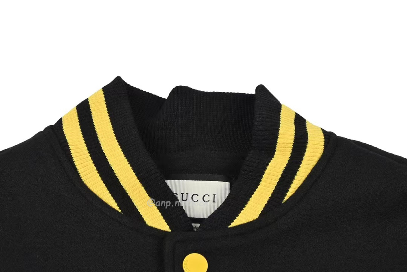 Gucci Wool Sweater Black Jacket Double G Pineapple Embroidered Patchwork Design (7) - www.kitistry.com Gucci Wool Sweater Black Jacket Double G Pineapple Embroidered Patchwork Design (7) - www.kitistry.com
