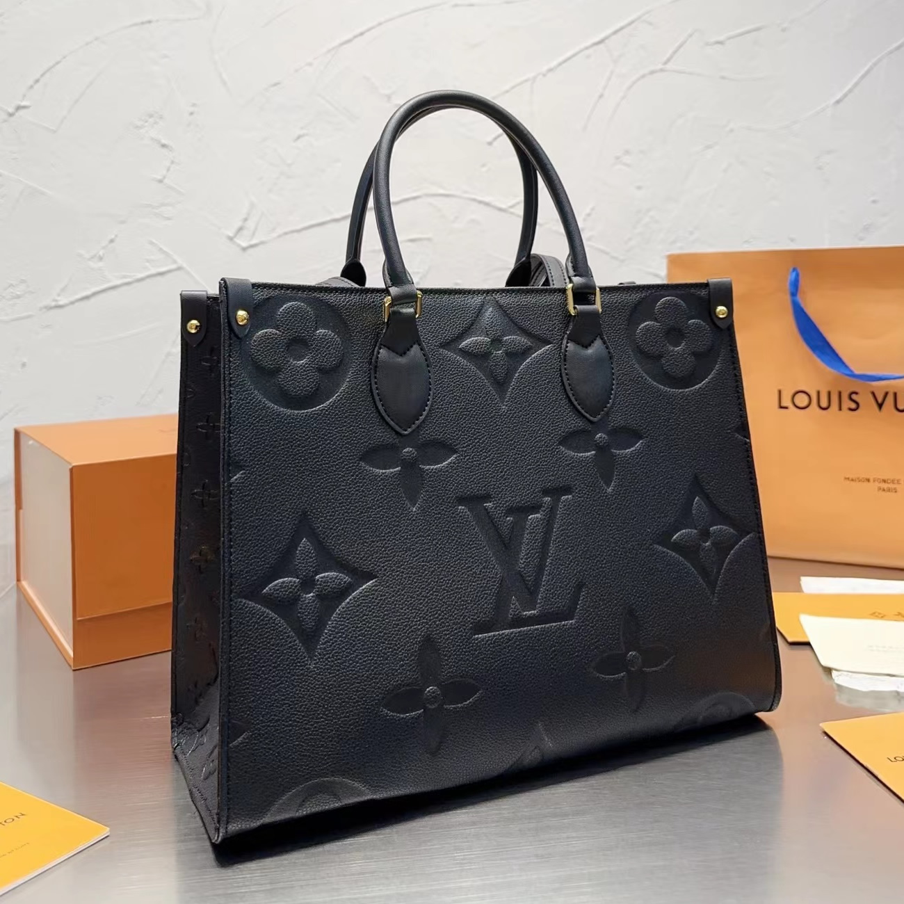 Louis Vuitton Onthego Empreinte M L Black M45595 (32) - www.kitistry.com