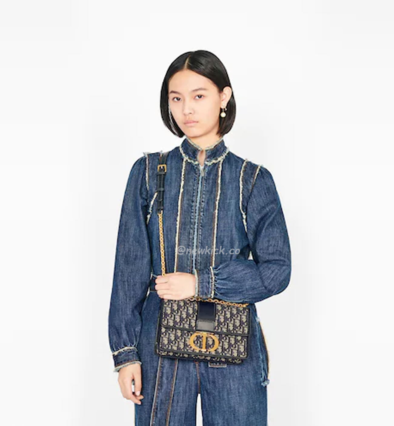 Dior 30 Montaigne Chain Bag Blue Dior Oblique Jacquard M9208utzq M928 (14) - www.kitistry.com