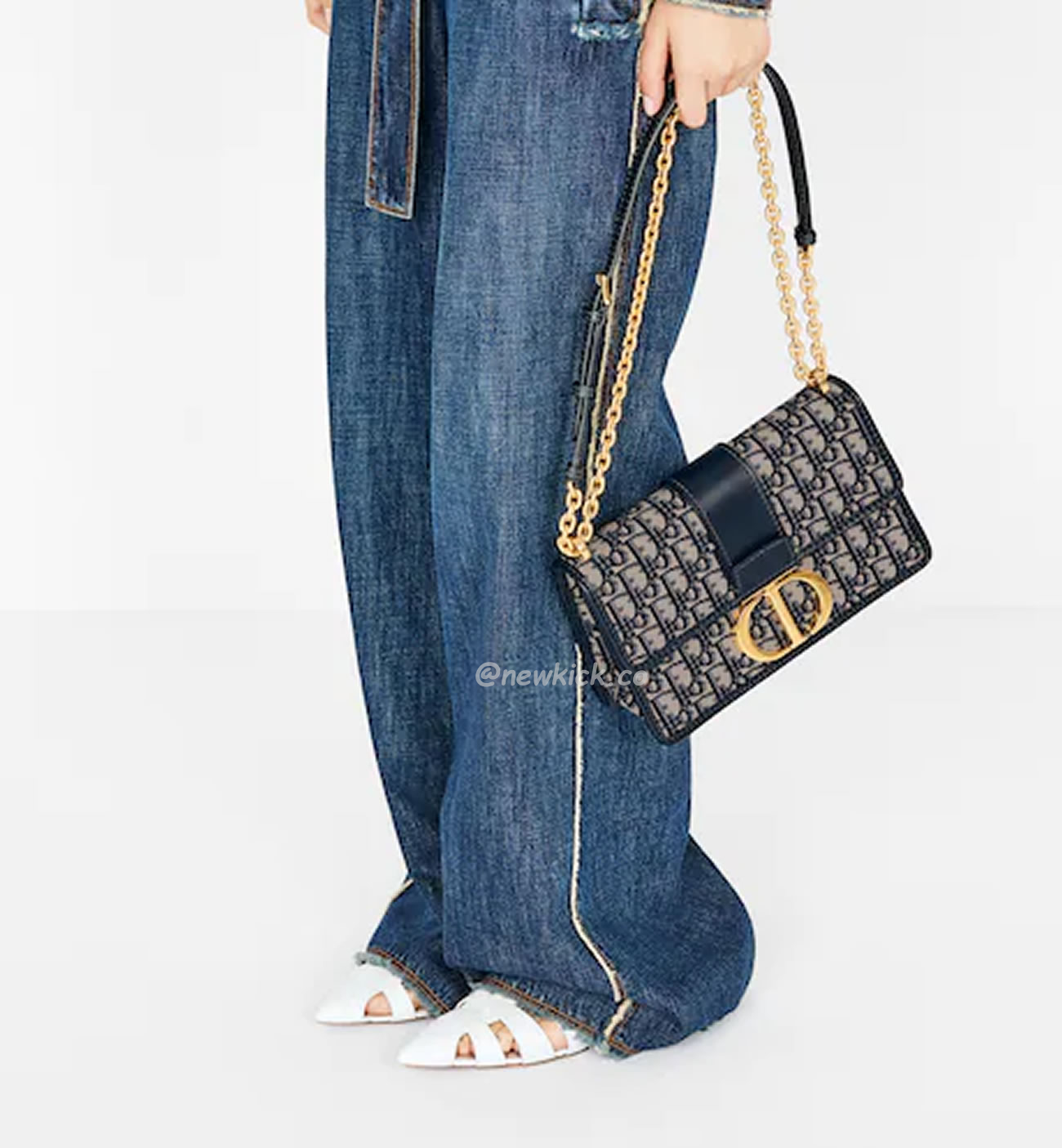 Dior 30 Montaigne Chain Bag Blue Dior Oblique Jacquard M9208utzq M928 (16) - www.kitistry.com