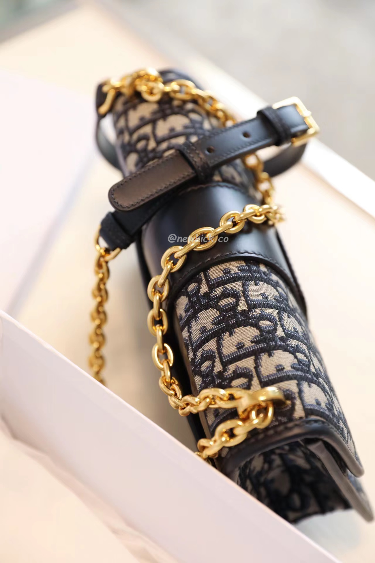 Dior 30 Montaigne Chain Bag Blue Dior Oblique Jacquard M9208utzq M928 (18) - www.kitistry.com