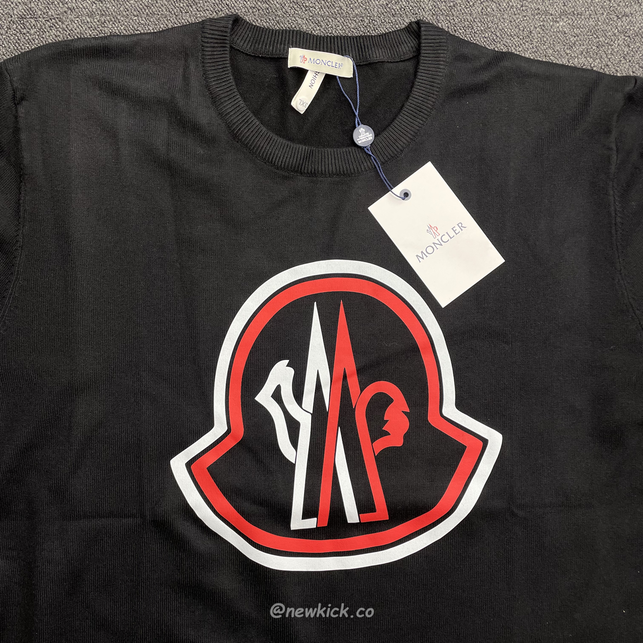 Moncler 2022 Crew Neck Pullover T Shirt Print Black (3) - www.kitistry.com