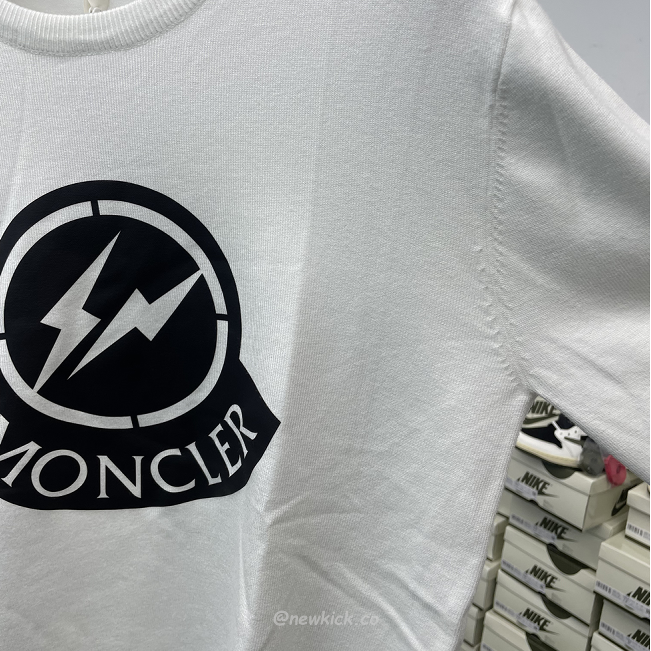 Moncler 2022 Crew Neck Pullover T Shirt Print White (3) - www.kitistry.com