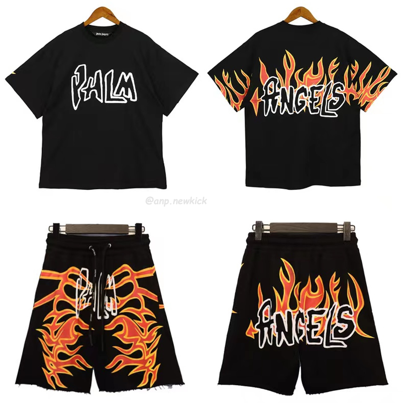 Palm Angels Graffiti Flame T Shirt Shorts Black White (6) - www.kitistry.com Palm Angels Graffiti Flame T Shirt Shorts Black White (6) - www.kitistry.com