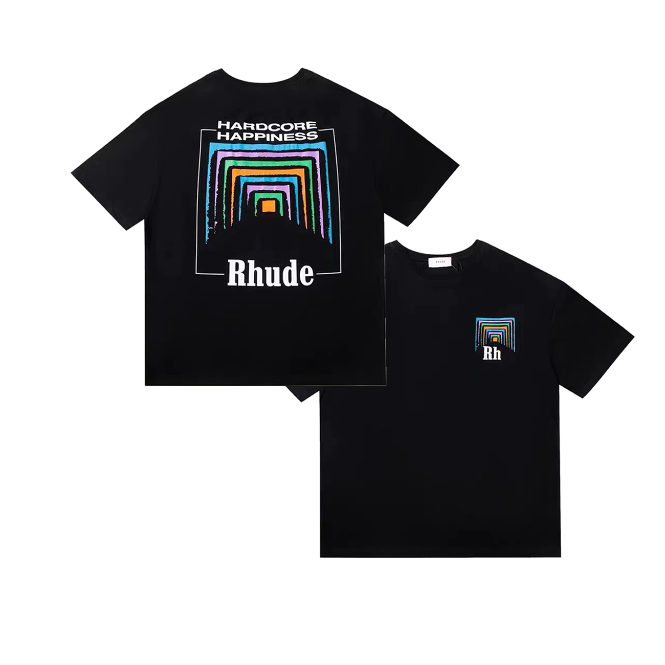 Rhude Loose T Shirts Men Top Cotton Horse Steed Print Short Sleev (1) - www.kitistry.com