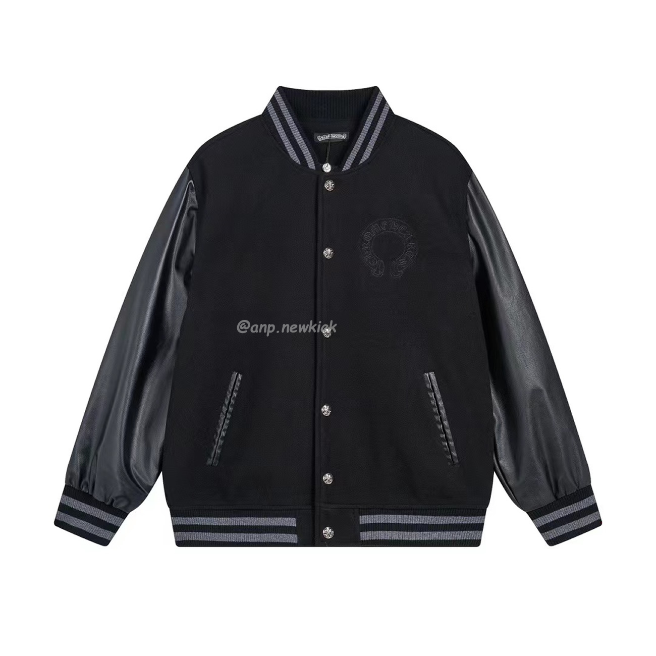Chrome Hearts Patchwork Baseball Cross Jacket Black White (1) - www.kitistry.com Chrome Hearts Patchwork Baseball Cross Jacket Black White (1) - www.kitistry.com