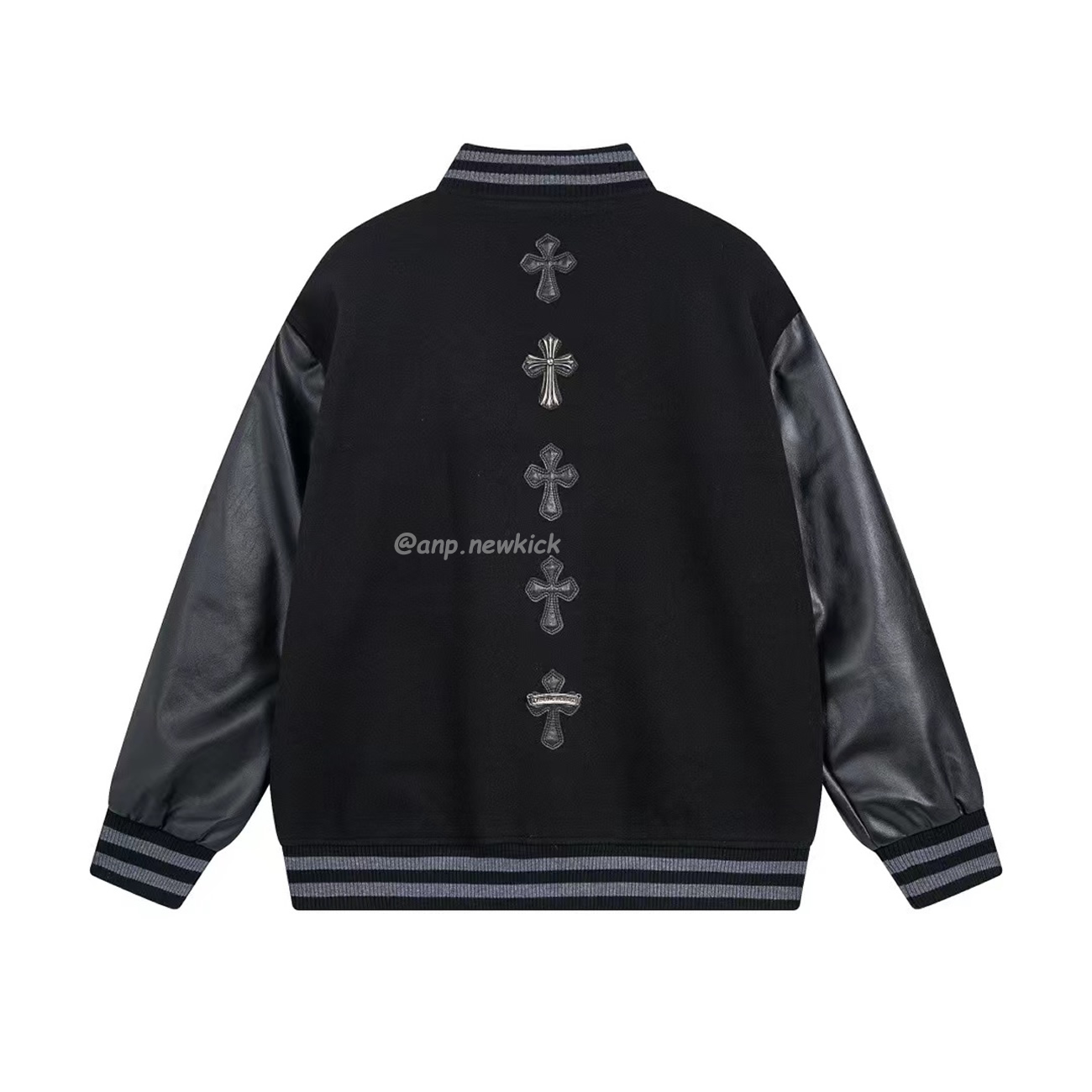 Chrome Hearts Patchwork Baseball Cross Jacket Black White (4) - www.kitistry.com Chrome Hearts Patchwork Baseball Cross Jacket Black White (4) - www.kitistry.com