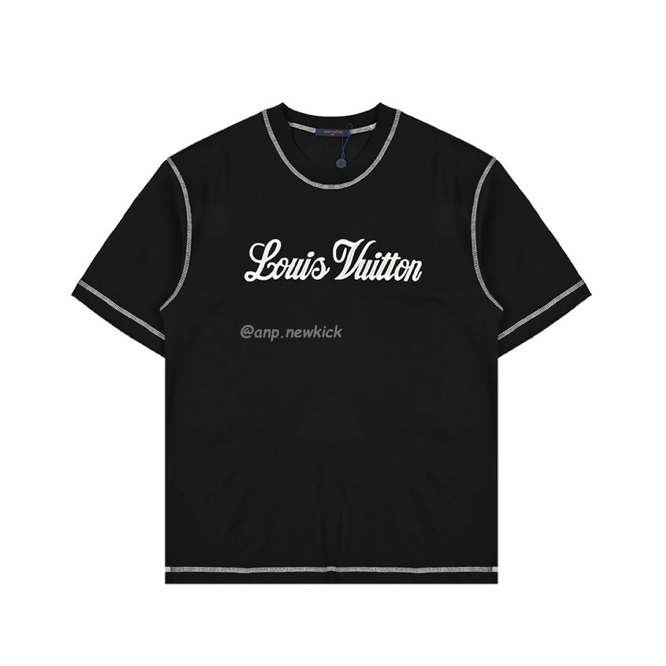 Louis Vuitton 24ss Stitching Cursive Embroidery Letters, Short Sleeves T Shirt (2) - www.kitistry.com Louis Vuitton 24ss Stitching Cursive Embroidery Letters, Short Sleeves T Shirt (2) - www.kitistry.com