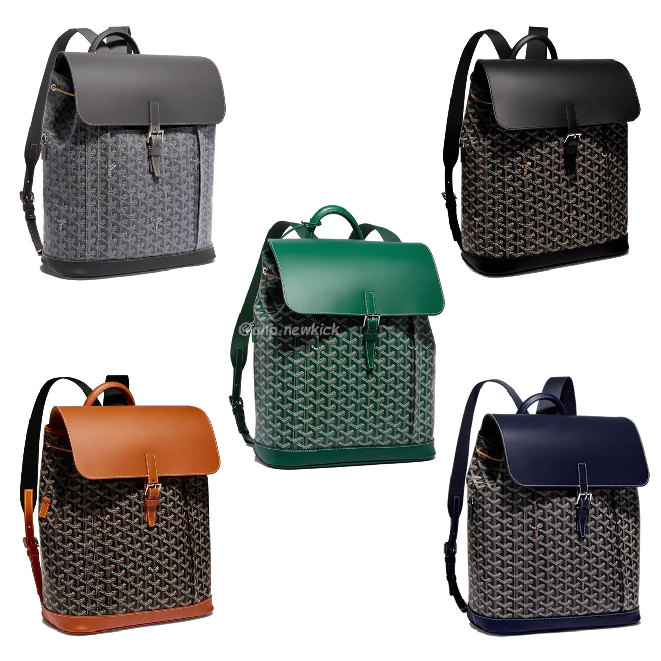 Goyard Artois Alpin Medium Backpack Blacknatural Black Grey Navy Green (1) - www.kitistry.com