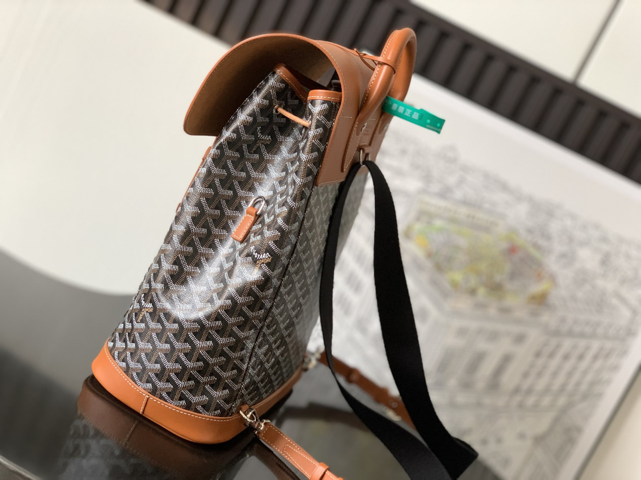 Goyard Artois Alpin Medium Backpack Blacknatural Black Grey Navy Green (14) - www.kitistry.com