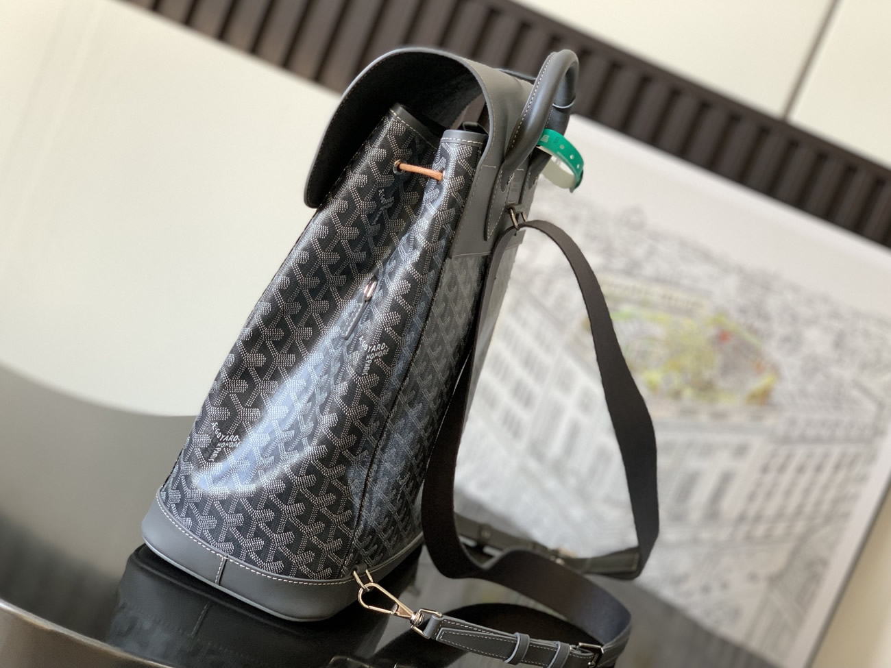 Goyard Artois Alpin Medium Backpack Blacknatural Black Grey Navy Green (21) - www.kitistry.com