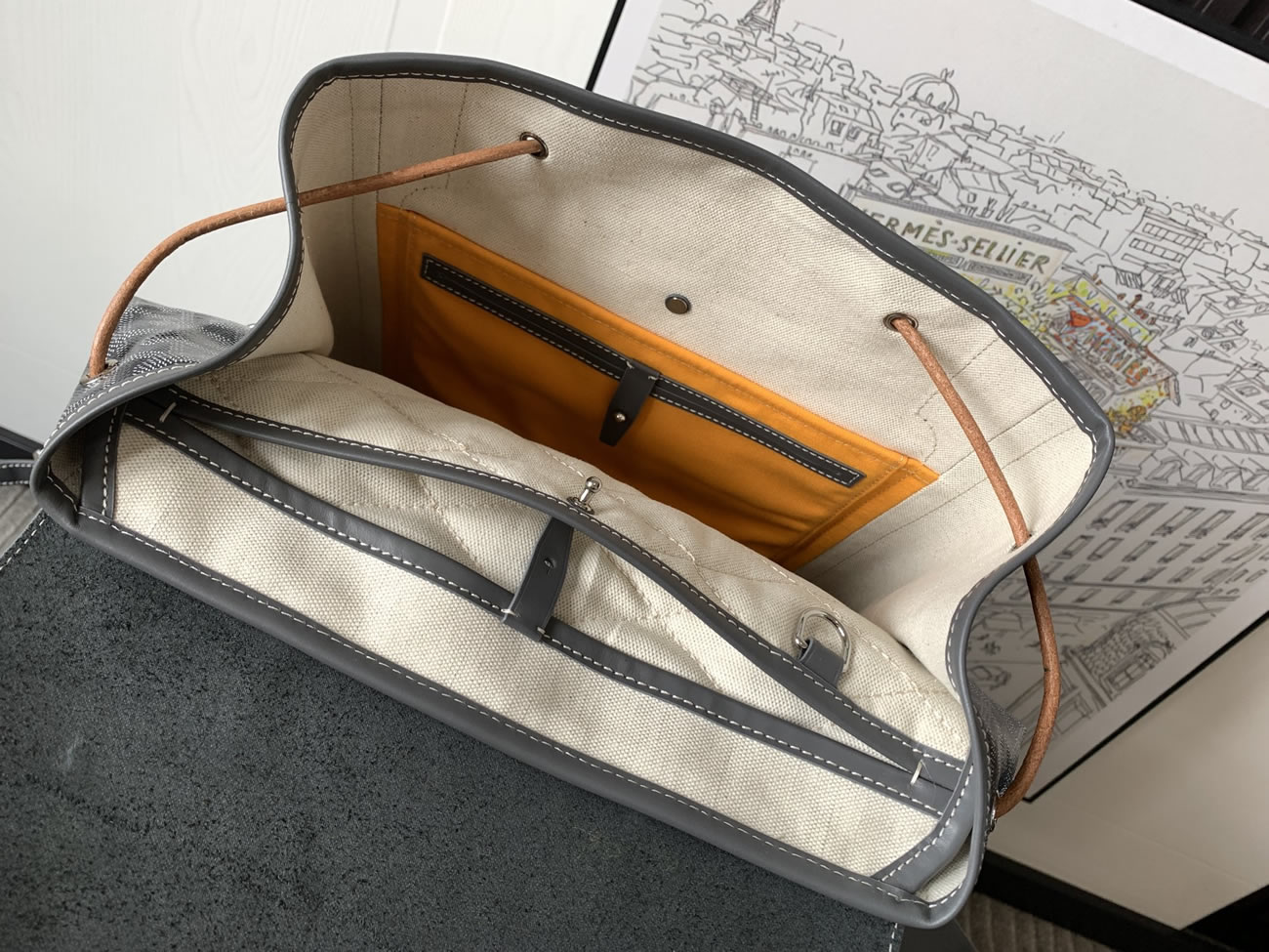 Goyard Artois Alpin Medium Backpack Blacknatural Black Grey Navy Green (27) - www.kitistry.com