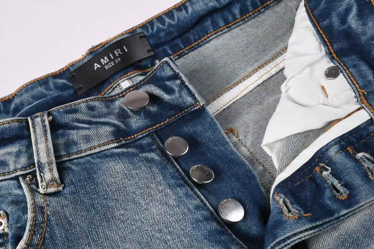 Amiris Jeans Men Fashion Patch Repair Low Rise Skinny Denim (3) - www.kitistry.com