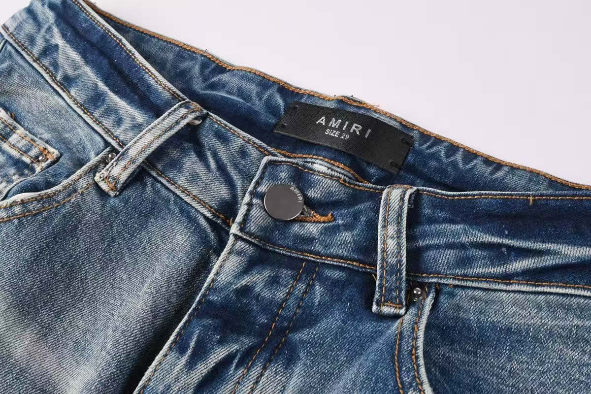 Amiris Jeans Men Fashion Patch Repair Low Rise Skinny Denim (5) - www.kitistry.com