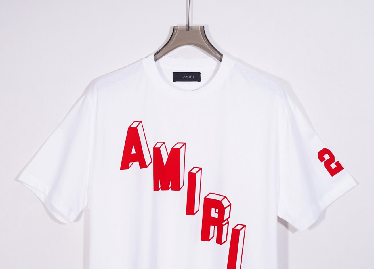 Amiri Logo Flocked Felt Trimmed Cotton Jersey White T Shirt (7) - www.kitistry.com Amiri Logo Flocked Felt Trimmed Cotton Jersey White T Shirt (7) - www.kitistry.com