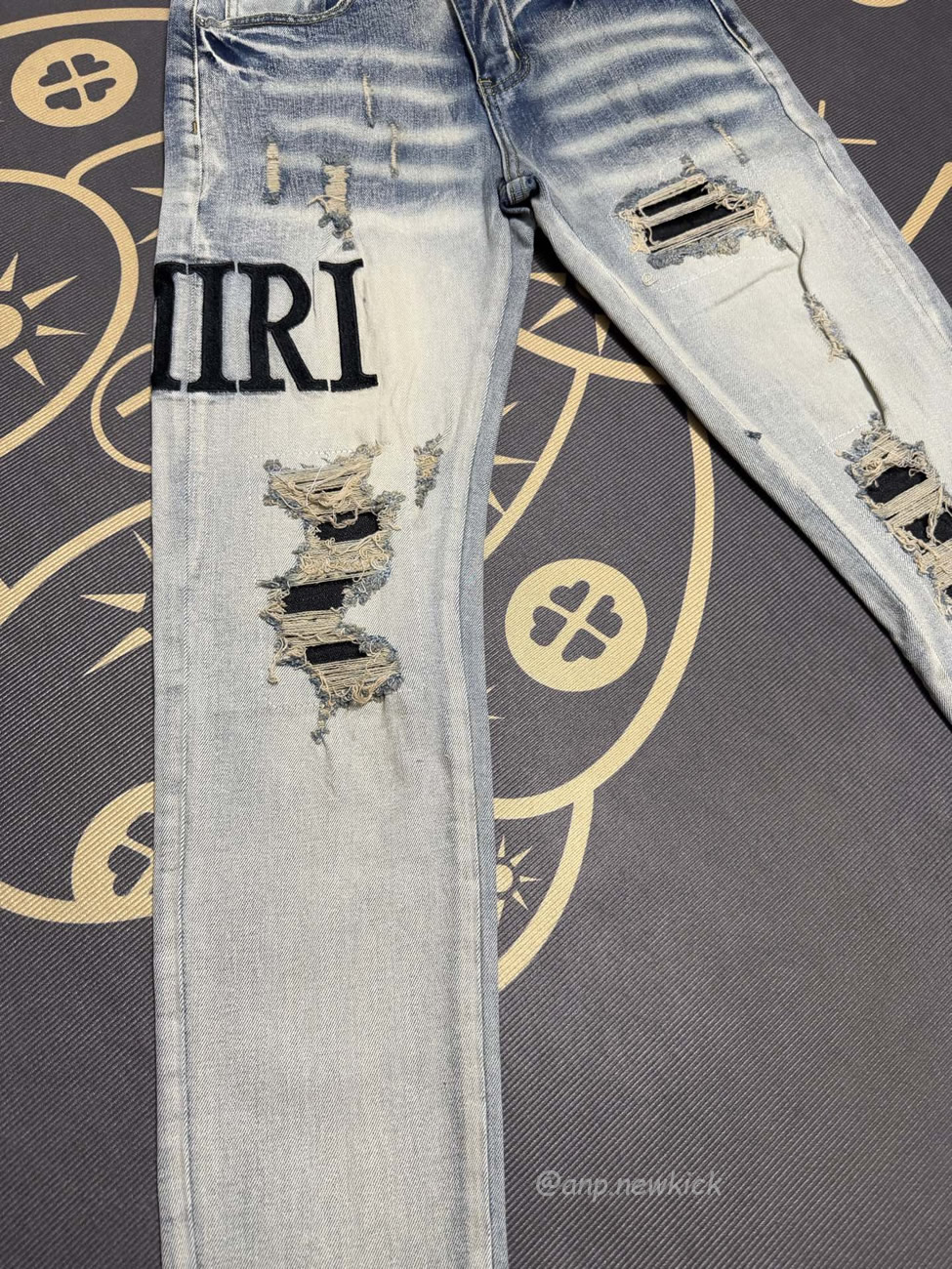 Amiri Jeans Men Letters Trousers Repair Low Rise Skinny (10) - www.kitistry.com
