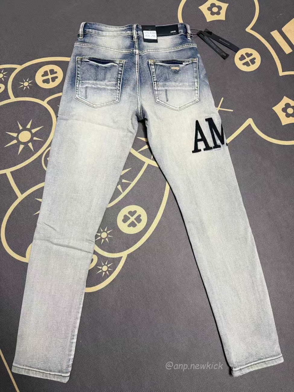 Amiri Jeans Men Letters Trousers Repair Low Rise Skinny (7) - www.kitistry.com