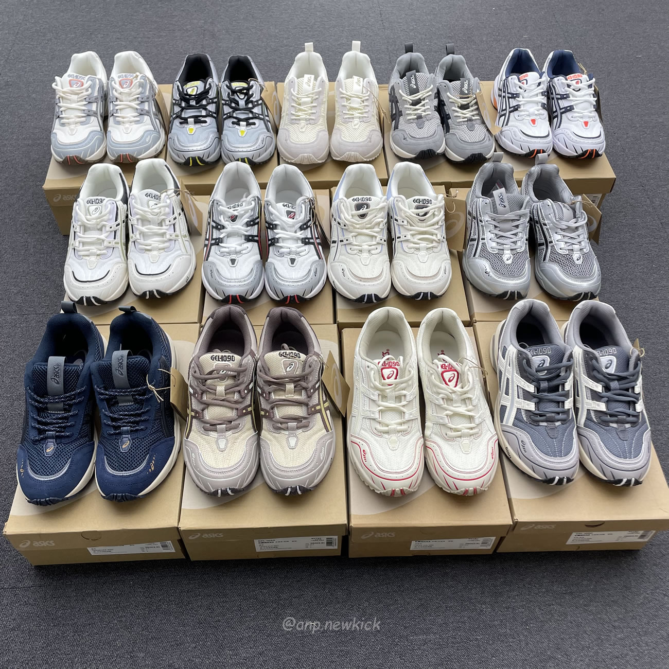 Asics Gel 1090 Grey Beige Birch French Blue White Sage Silver Cream Brown Silver Cream Gray Blue (12) - www.kitistry.com