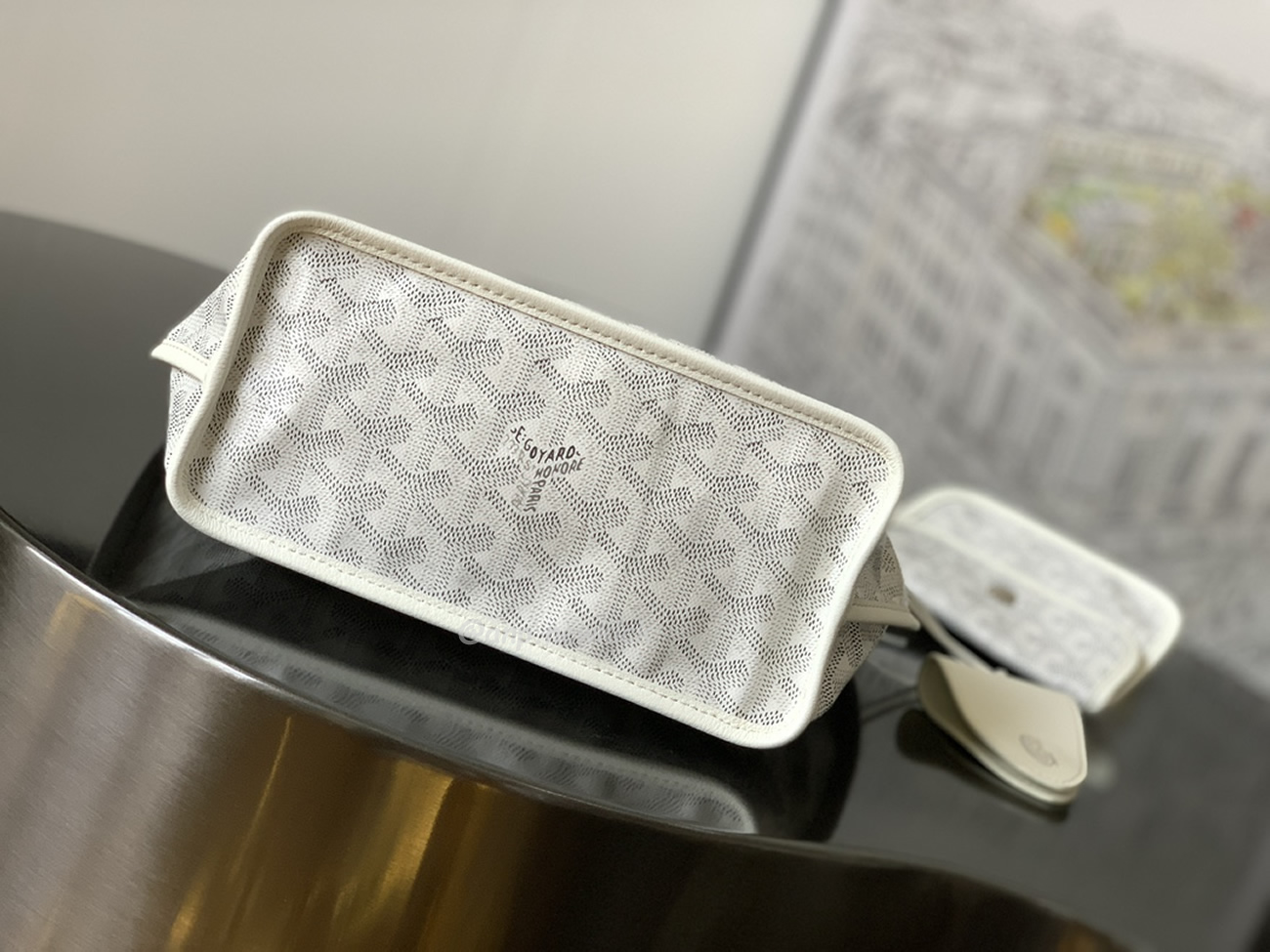 Goyard Anjou Mini Tote Bag Blacknatural Black Grey Navy White Green Yellow (10) - www.kitistry.com