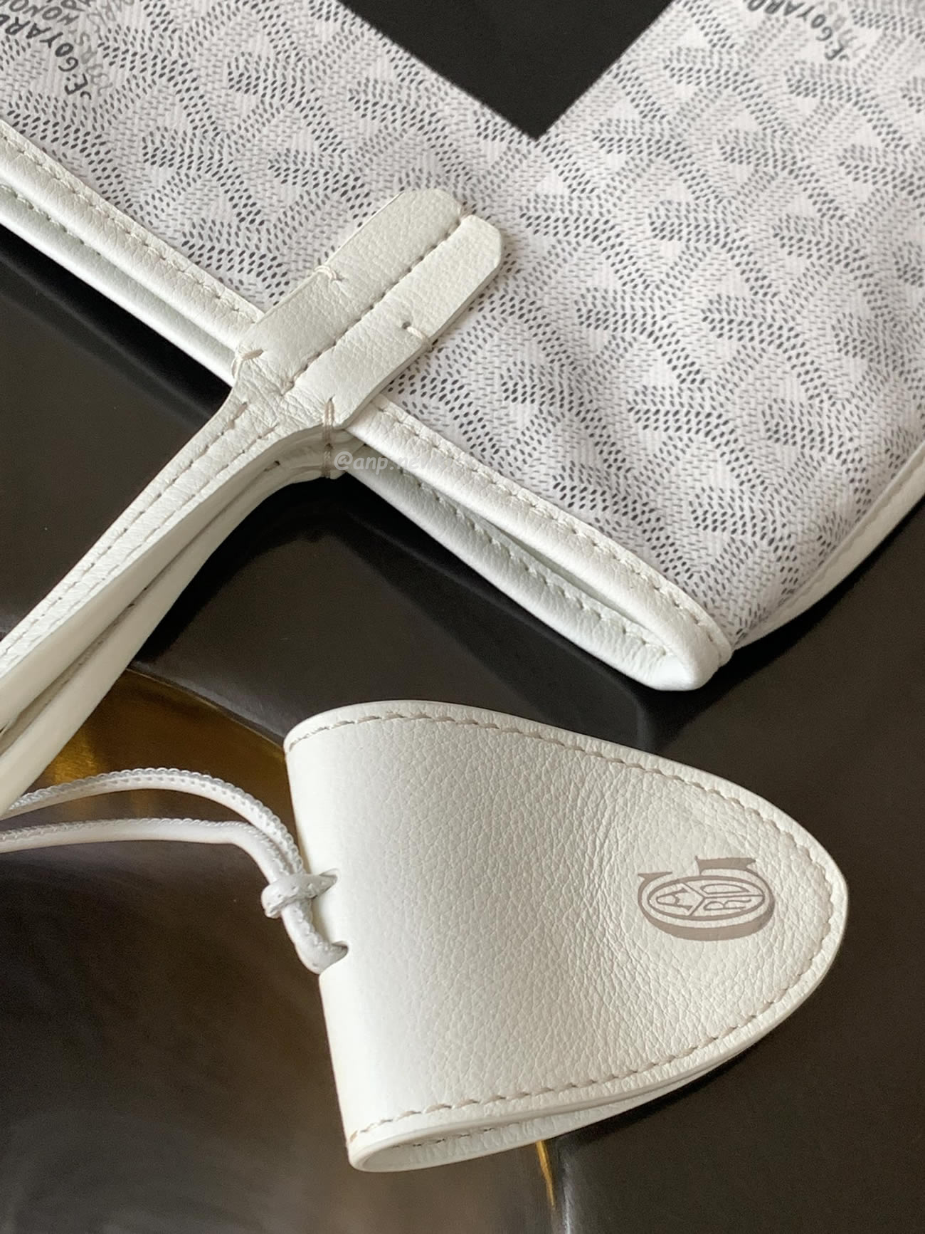 Goyard Anjou Mini Tote Bag Blacknatural Black Grey Navy White Green Yellow (11) - www.kitistry.com