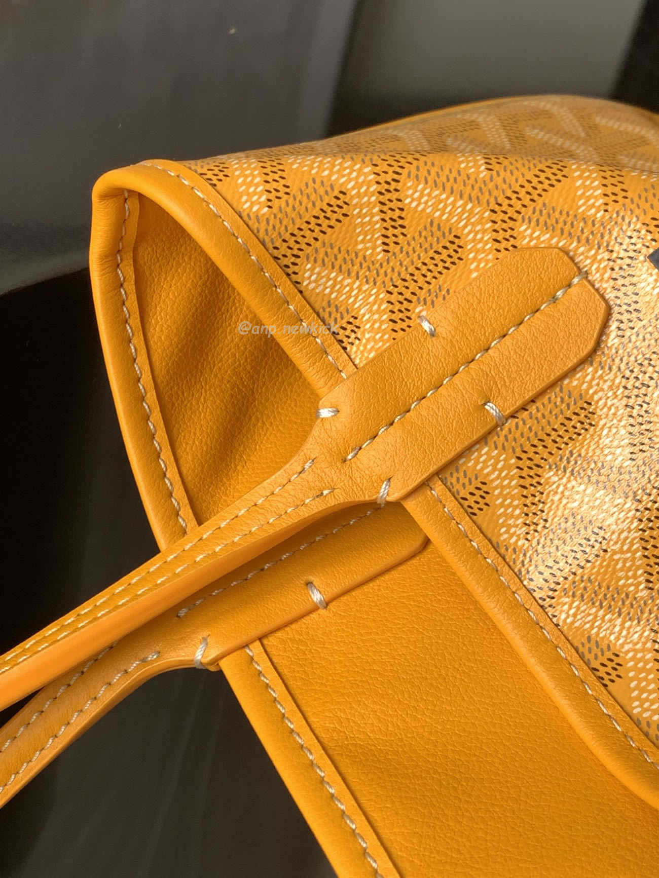 Goyard Anjou Mini Tote Bag Blacknatural Black Grey Navy White Green Yellow (18) - www.kitistry.com