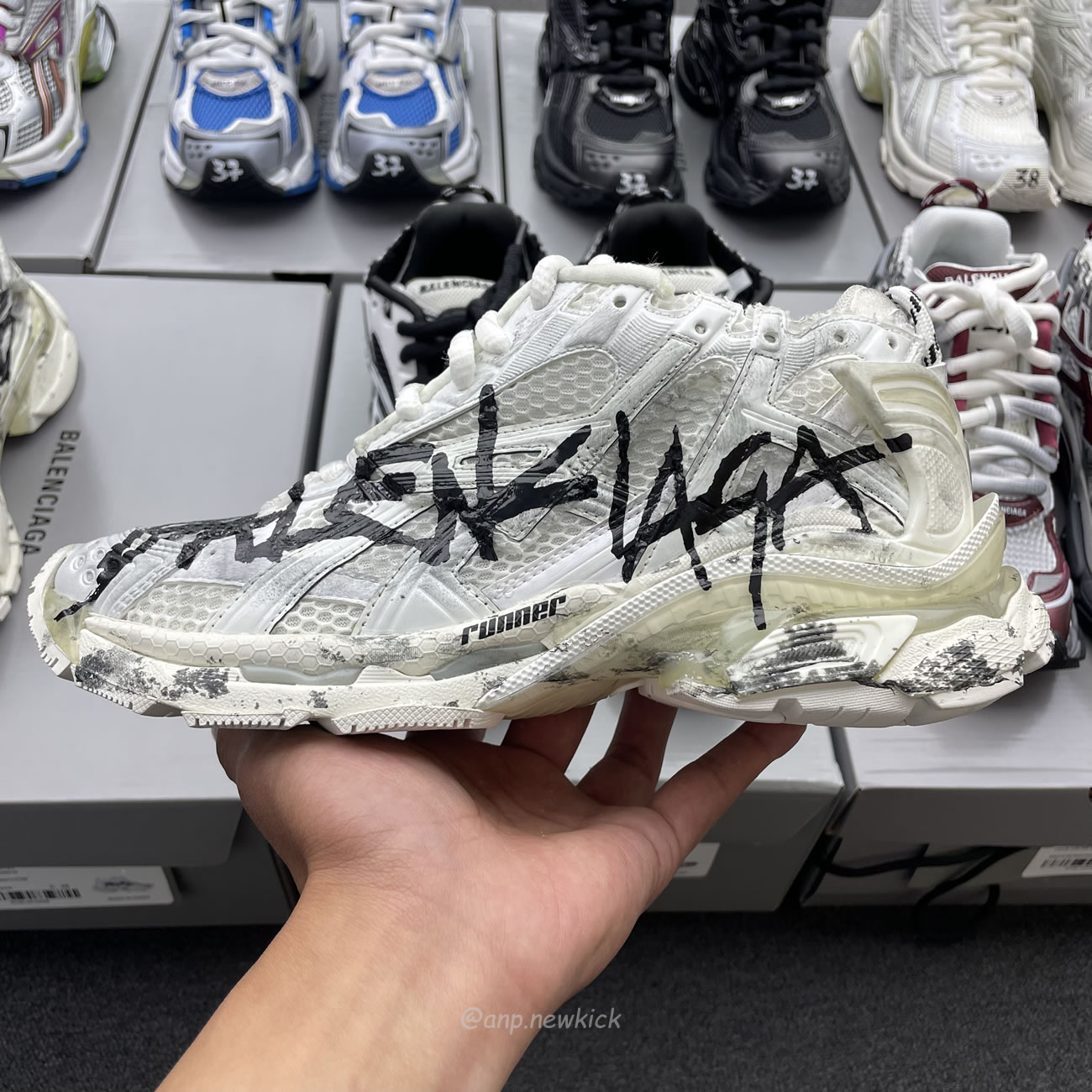 Balenciaga Runner White Grey Silver Black Blue Multicolor Burgundy (20) - www.kitistry.com Balenciaga Runner White Grey Silver Black Blue Multicolor Burgundy (20) - www.kitistry.com