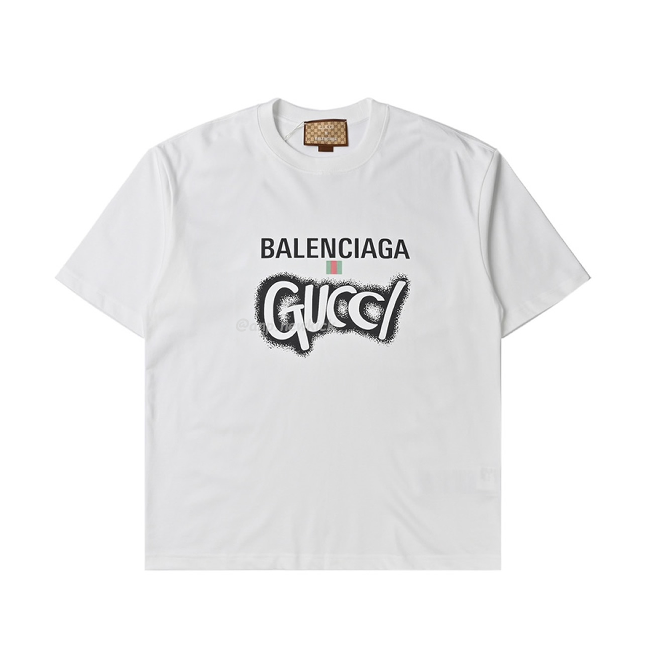 Balenciaga X Gucci Co Branded Double B Letter Printed Logo Printed Short Sleeved T Shirt (9) - www.kitistry.com Balenciaga X Gucci Co Branded Double B Letter Printed Logo Printed Short Sleeved T Shirt (9) - www.kitistry.com