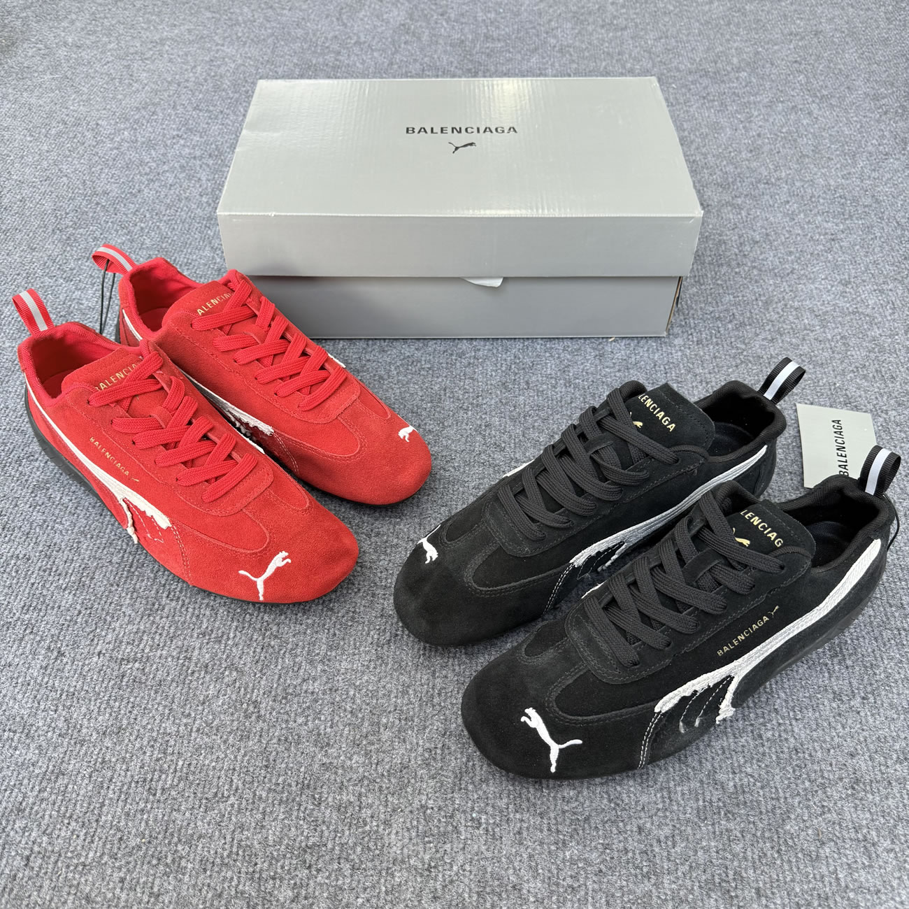 Balenciaga X Puma Ultrasoft Speedcat Sneakers Red White Black (8) - www.kitistry.com Balenciaga X Puma Ultrasoft Speedcat Sneakers Red White Black (8) - www.kitistry.com