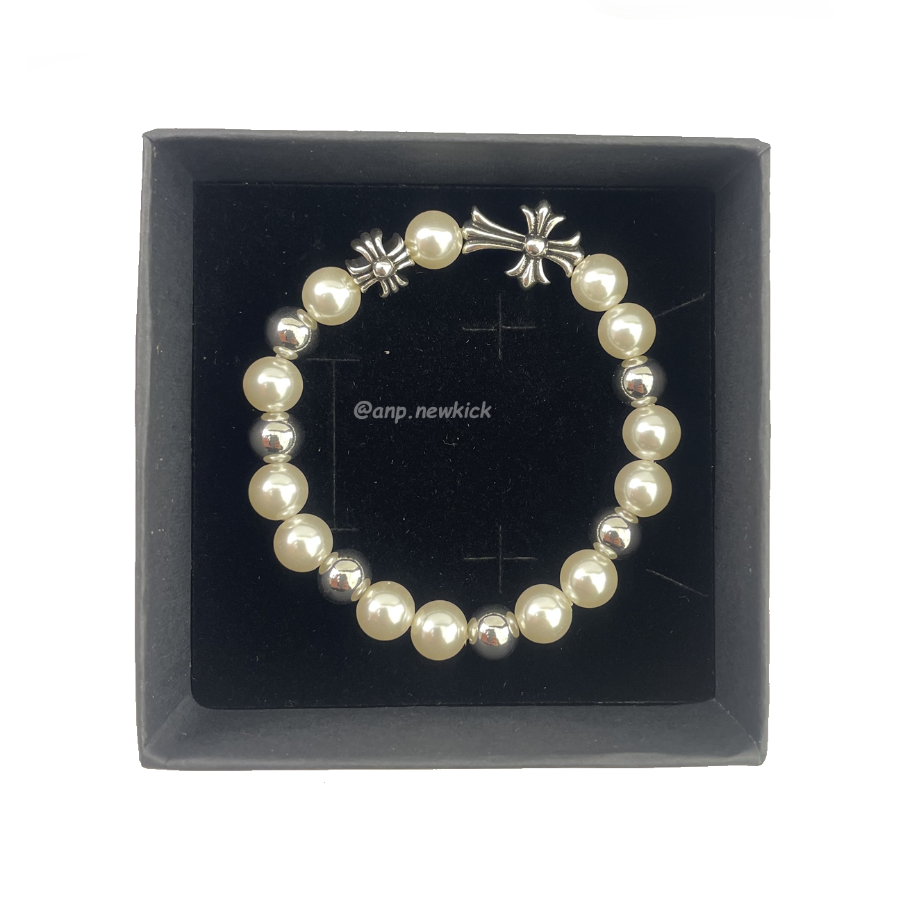 Chrome Hearts Pearl Silver Cross Flower Letter Ball Bracelet (4) - www.kitistry.com Chrome Hearts Pearl Silver Cross Flower Letter Ball Bracelet (4) - www.kitistry.com
