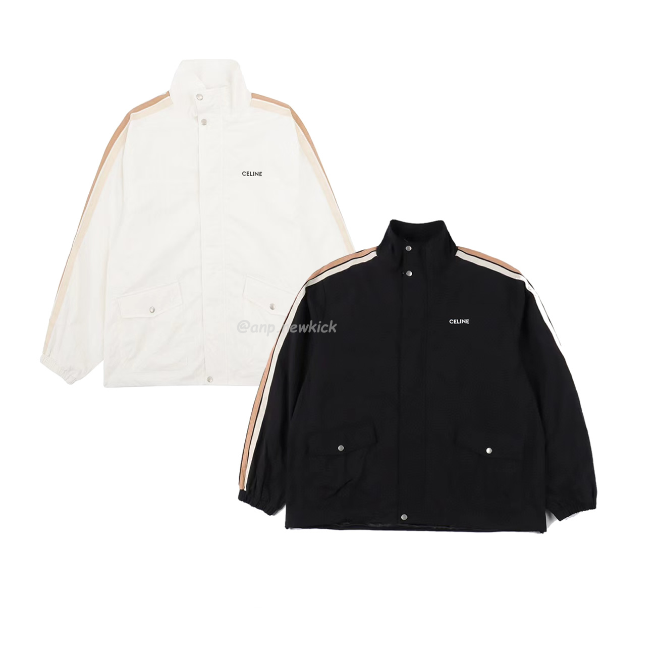 Celine Side Woven Zippered Jacket Black White (1) - www.kitistry.com Celine Side Woven Zippered Jacket Black White (1) - www.kitistry.com