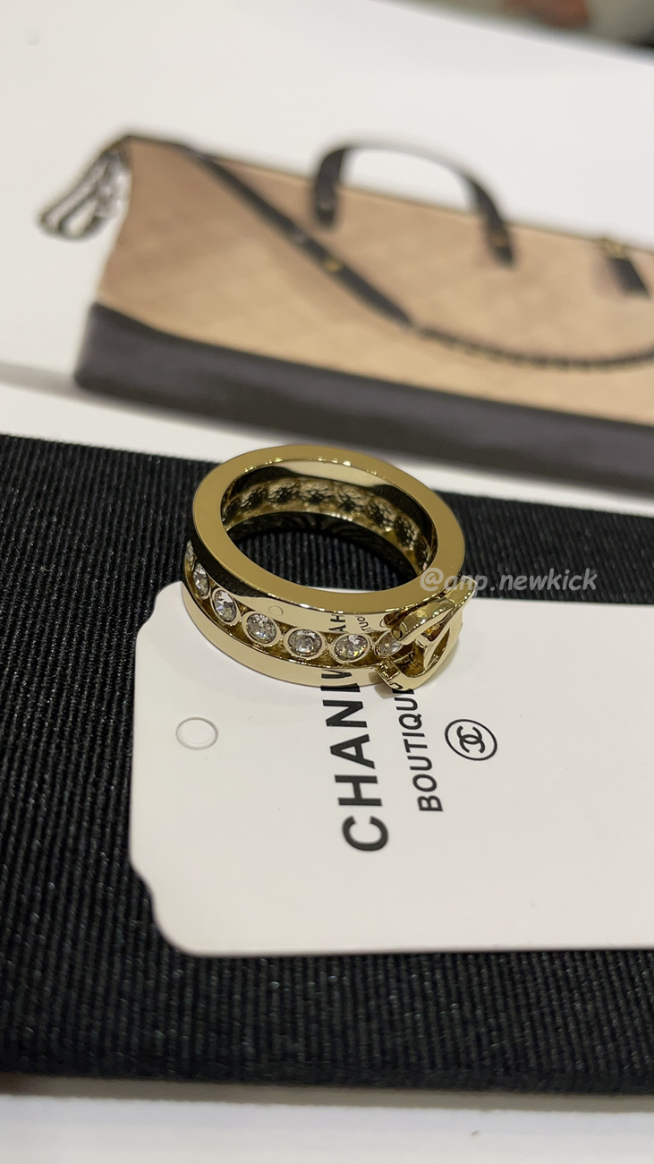 Chanel Hollowed Out Rhinestone Gold Cc Ring (1) - www.kitistry.com Chanel Hollowed Out Rhinestone Gold Cc Ring (1) - www.kitistry.com
