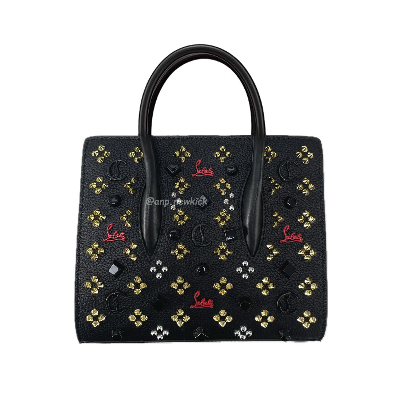 Christian Louboutin Black Red Leather Mini Studded Paloma Tote (1) - www.kitistry.com Christian Louboutin Black Red Leather Mini Studded Paloma Tote (1) - www.kitistry.com