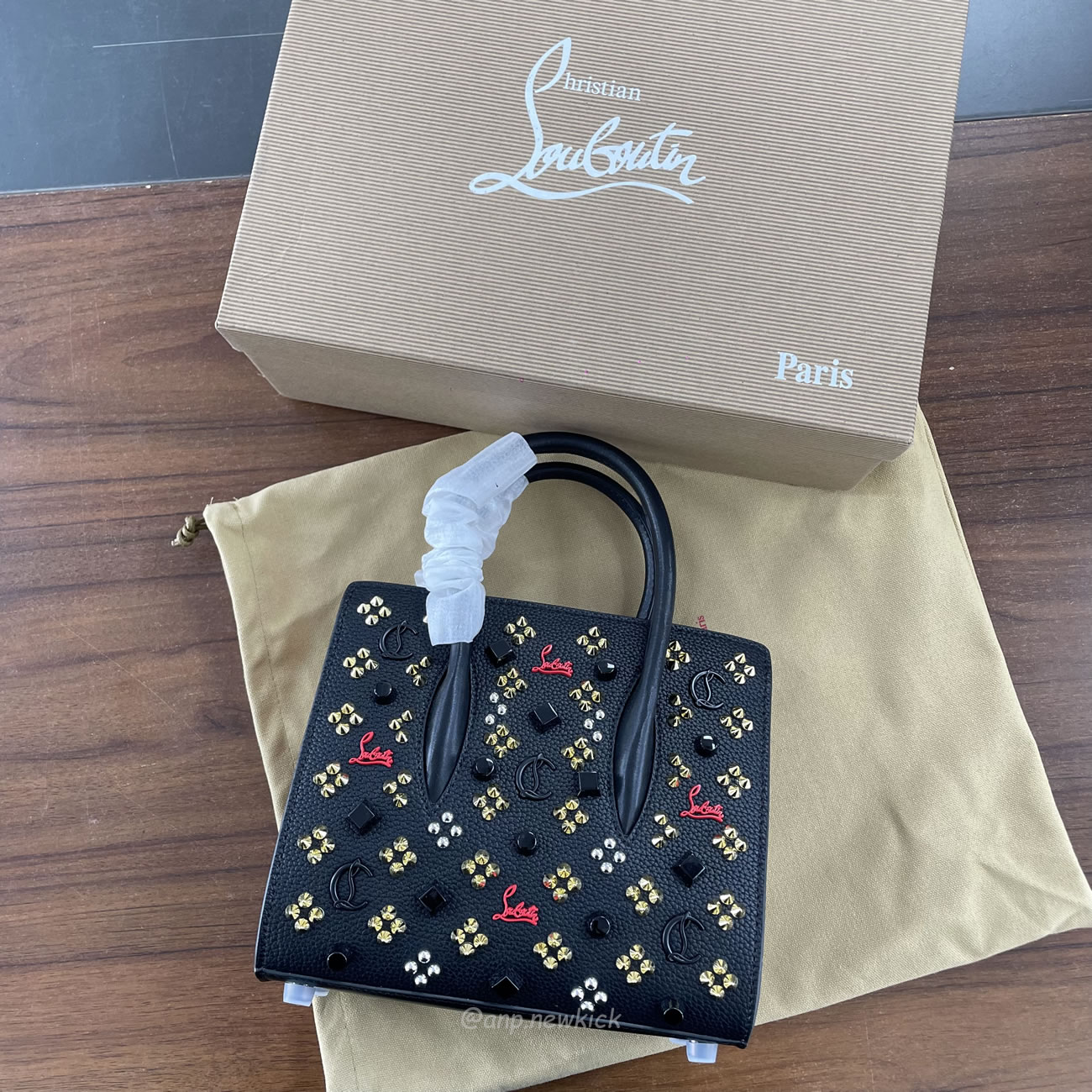 Christian Louboutin Black Red Leather Mini Studded Paloma Tote (2) - www.kitistry.com Christian Louboutin Black Red Leather Mini Studded Paloma Tote (2) - www.kitistry.com