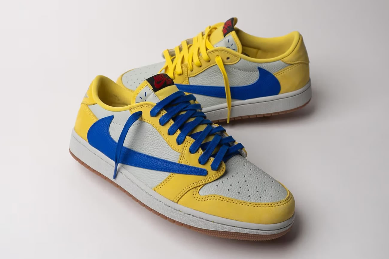 Travis Scott X Nike Air Jordan 1 Retro Low Og Sp Canary Dz4137 700 (4) - www.kitistry.com
