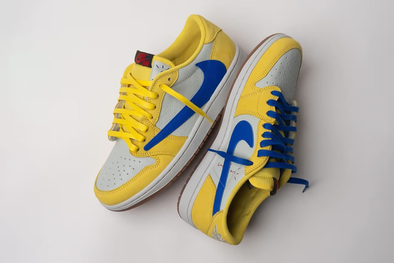 Travis Scott X Nike Air Jordan 1 Retro Low Og Sp Canary Dz4137 700 (7) - www.kitistry.com