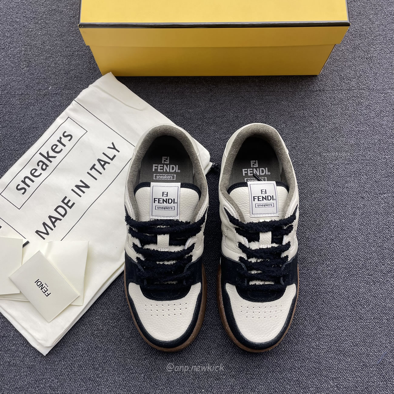 Fendi Match Cream Black White Suede And Leather Low Top Sneakers (2) - www.kitistry.com Fendi Match Cream Black White Suede And Leather Low Top Sneakers (2) - www.kitistry.com